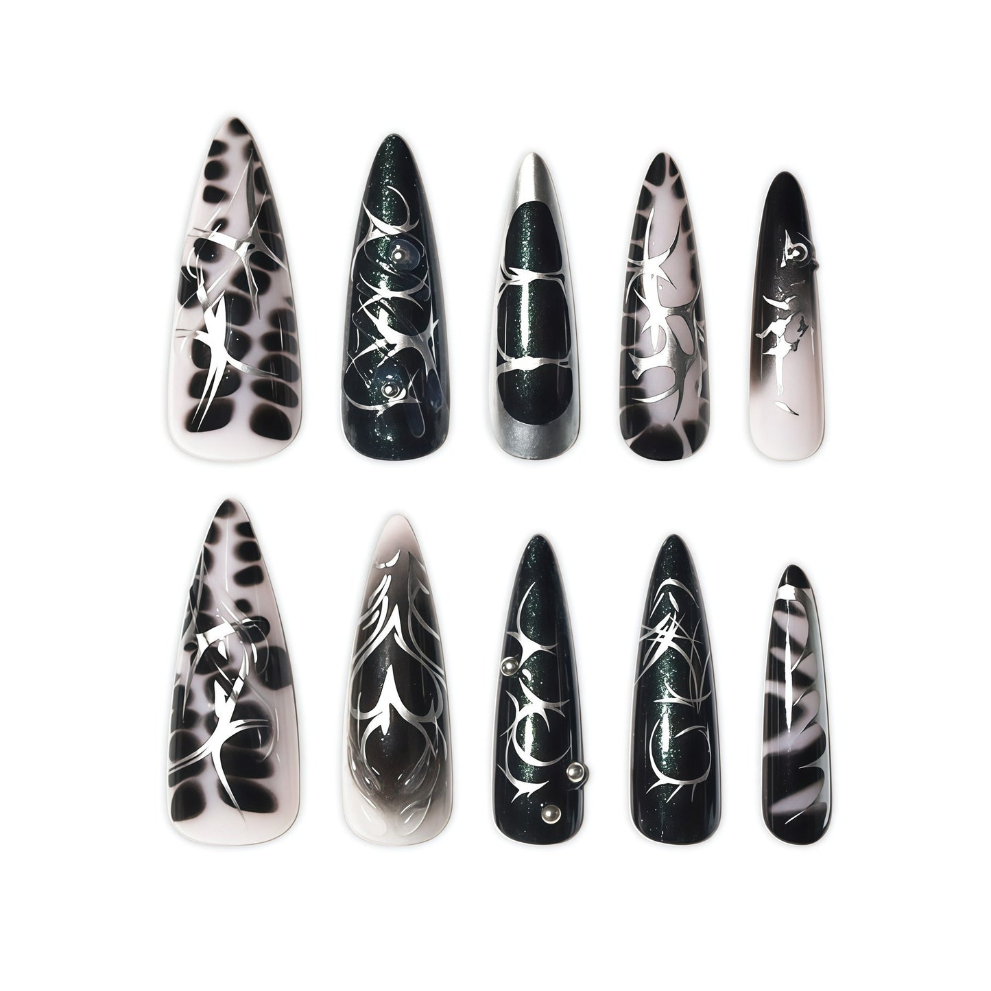Glamouröse Stiletto Nagelkunst Verlängerungen Brehn