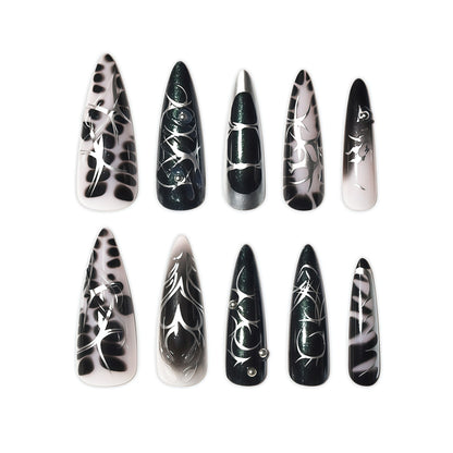 Glamouröse Stiletto Nagelkunst Verlängerungen Brehn