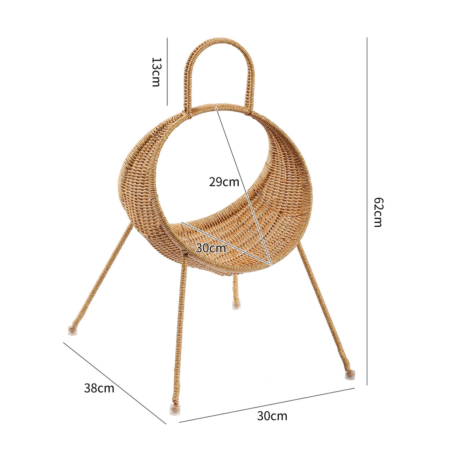 Unisex Designkorb mit geschwungener Form und ergonomischem Tragegriff Brehn