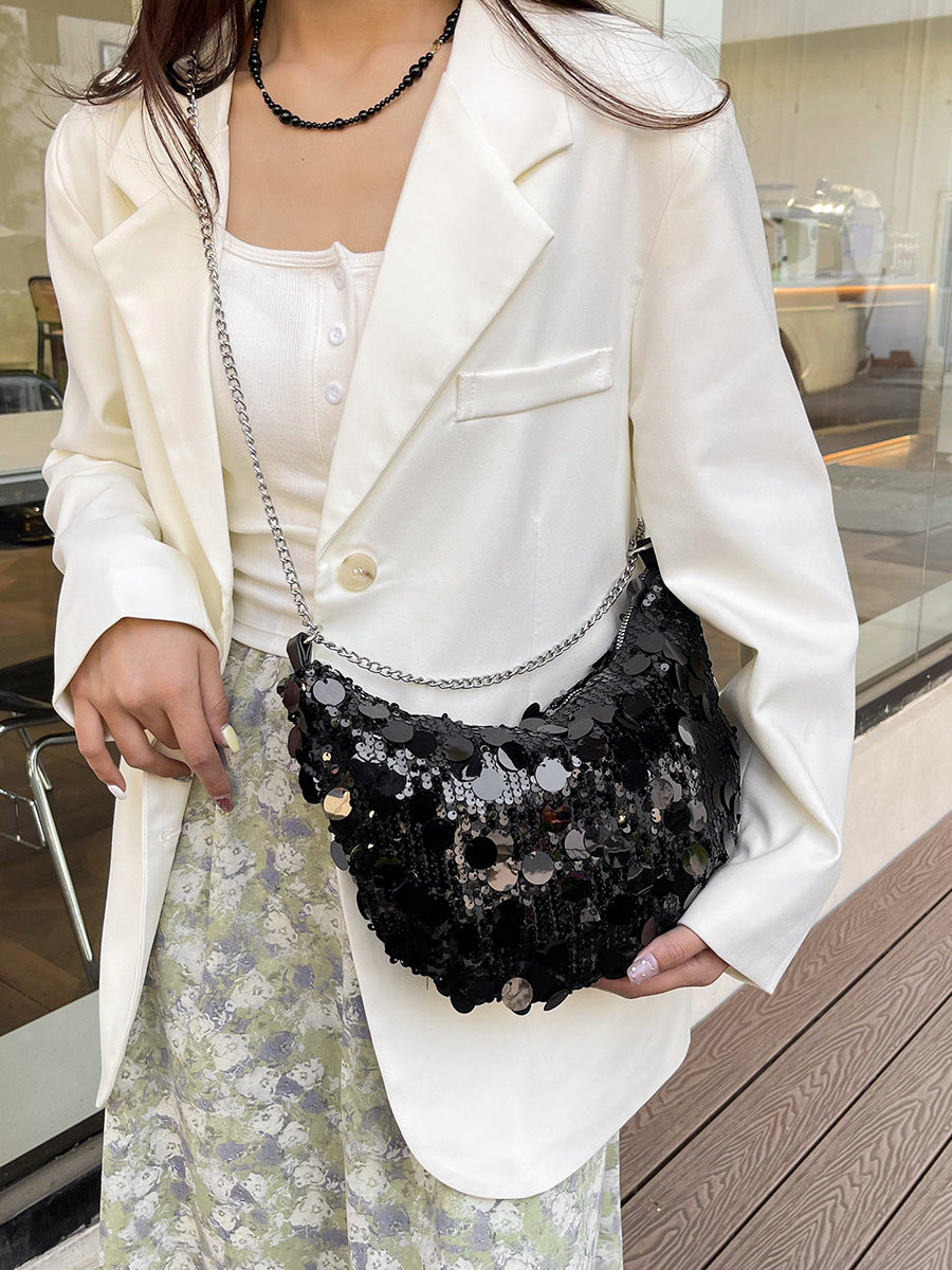 Funkelnde Paillette Hobo-Handtasche