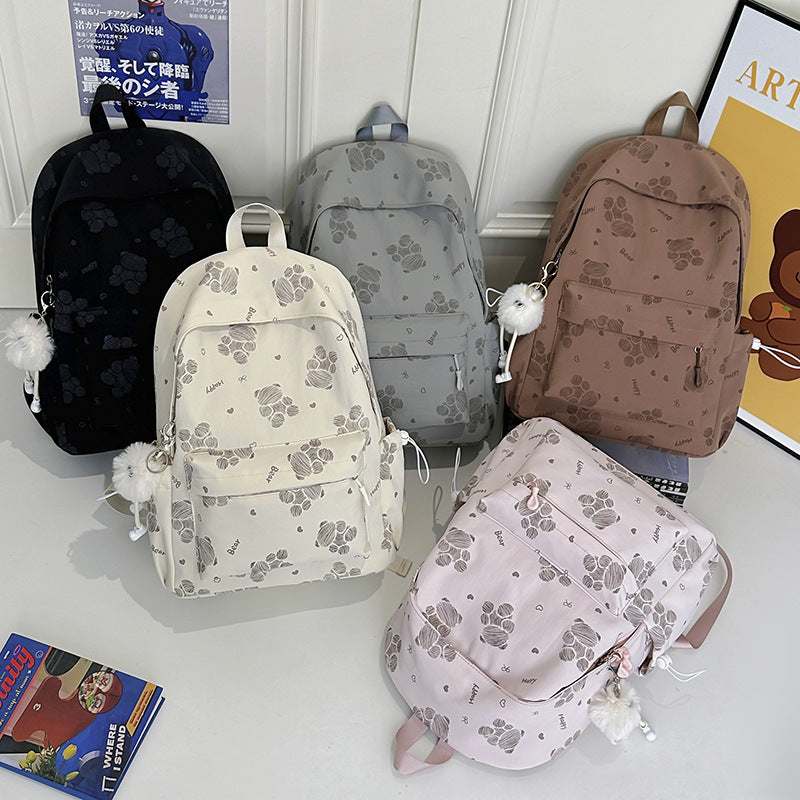 Rucksack mit Niedlichen Pfotenmotiven und Ergonomischen Schulterriemen Brehn
