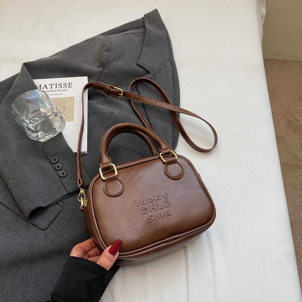 Vintage-inspirierte strukturierte Handtasche Brehn