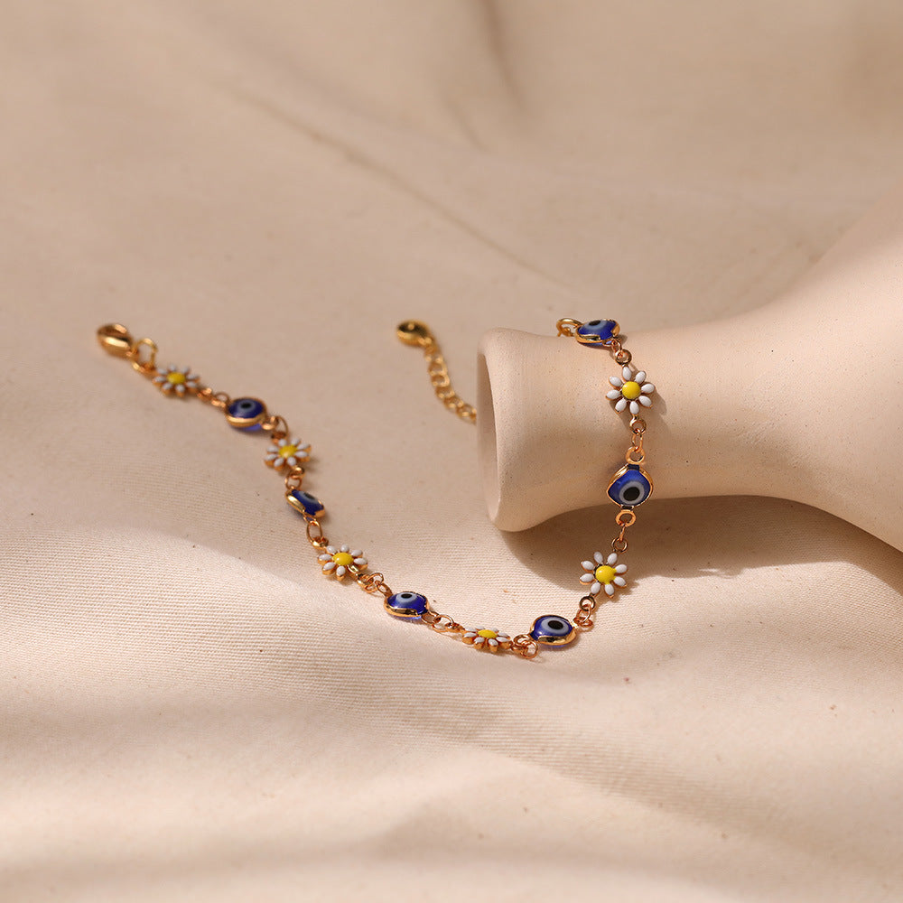 Floral Evil Eye Charm Fußkette Brehn