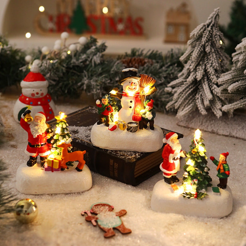 Beleuchtete Weihnachtsfigur mit Weihnachtsbaum Brehn