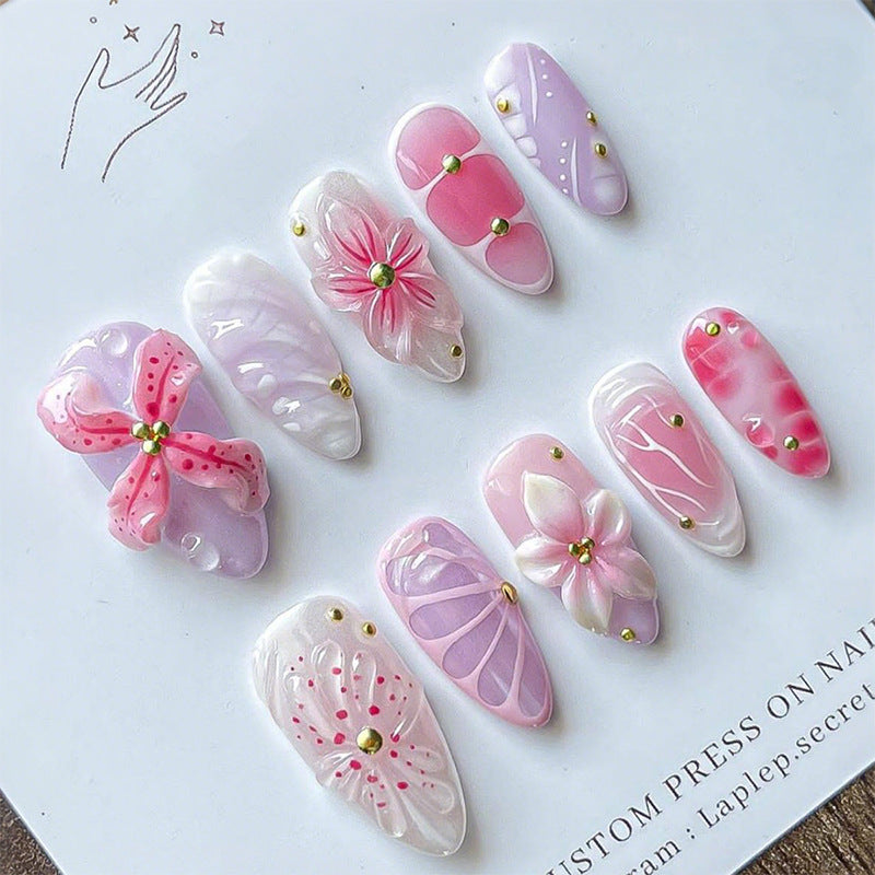 Künstlerisches Press-On Nagelset Brehn