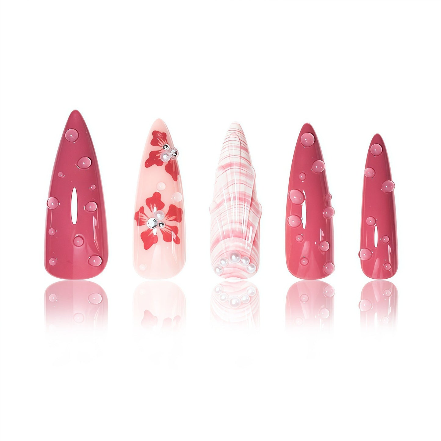 Premium Floral Stiletto Nail Enhancements Brehn