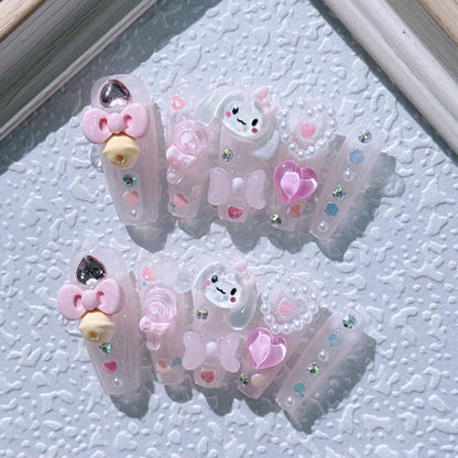 Verspieltes 3D-Charakter-Nagelkunst-Set