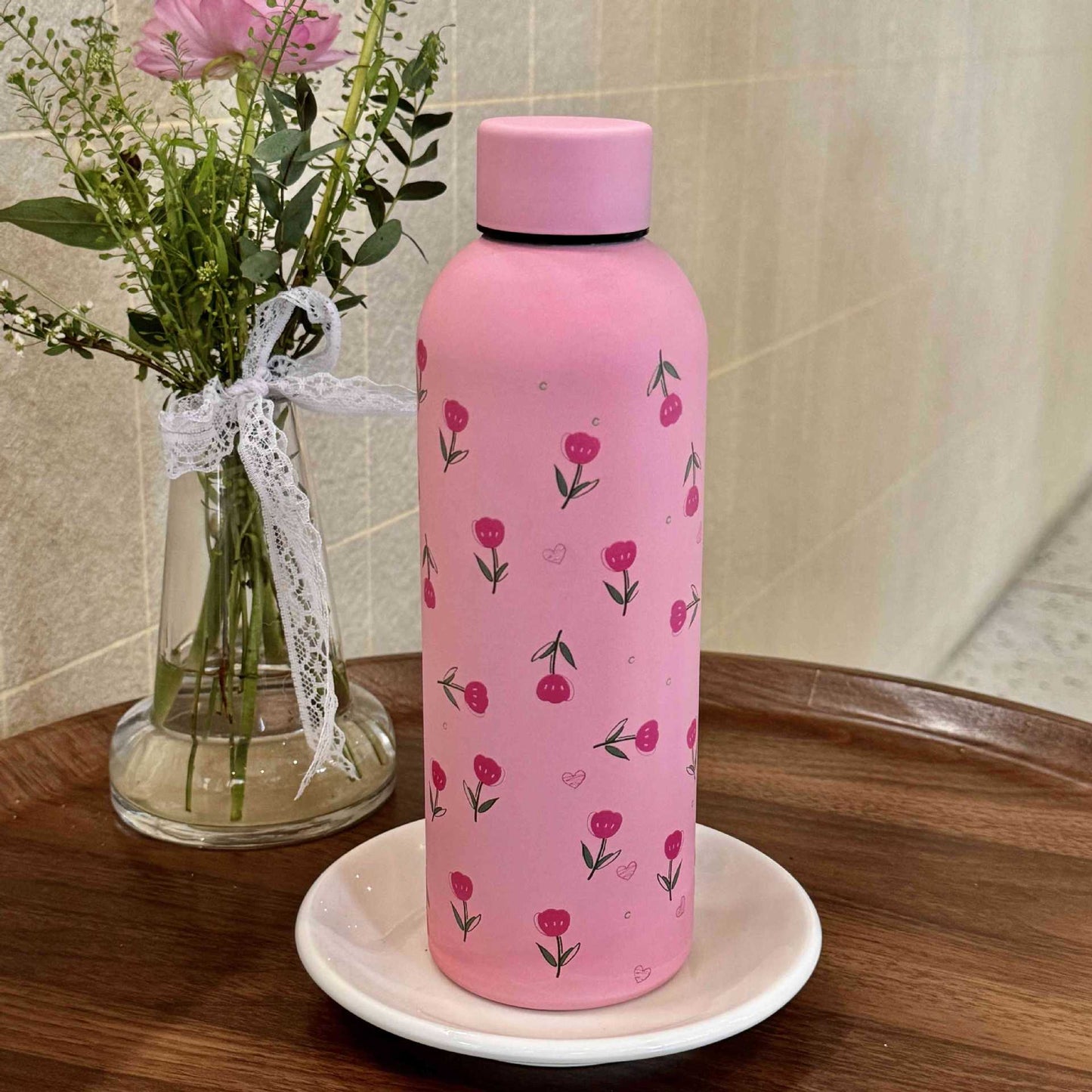 Damen Isoliertrinkflasche mit elegantem Blumendesign Brehn