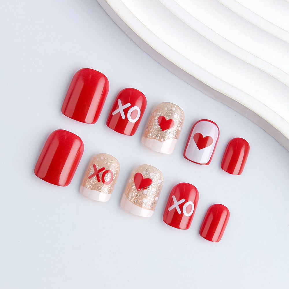 Romantisches Herz-Themen Nagelkunst-Set Brehn