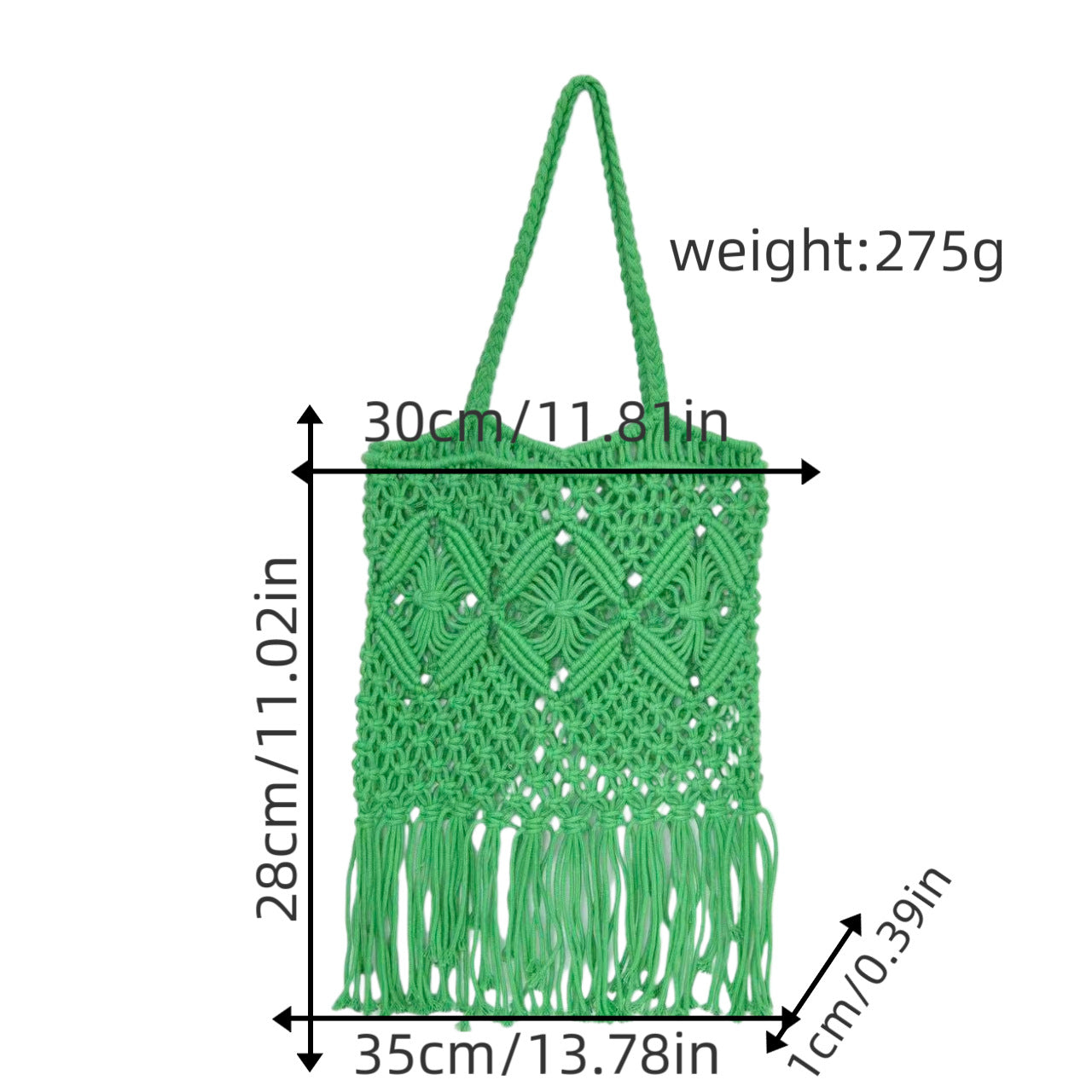 Makramee Schultertasche mit Fransigem Design Brehn