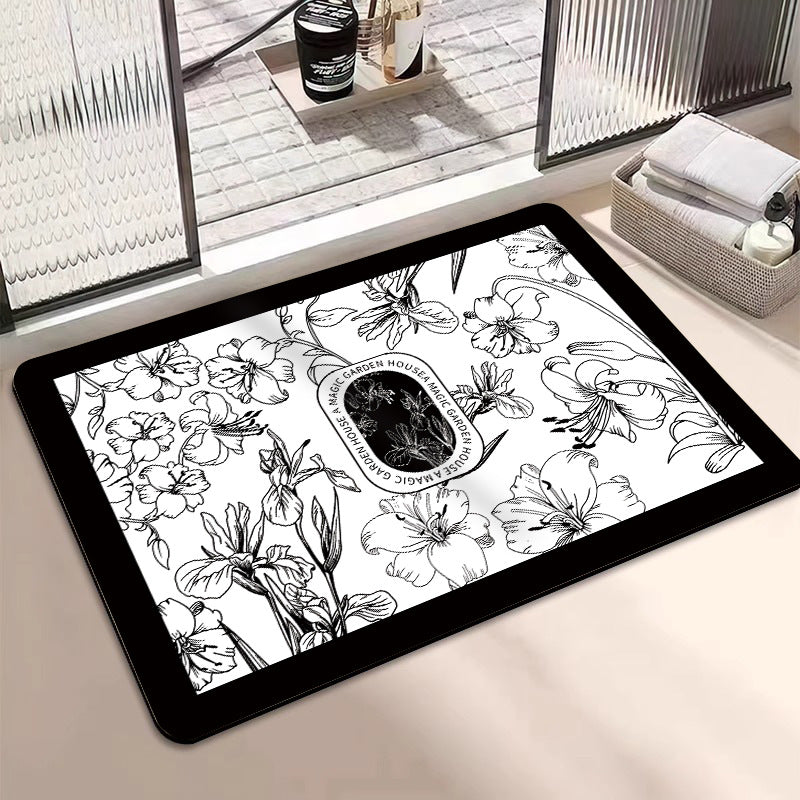Florales Druck Badezimmermatte Brehn