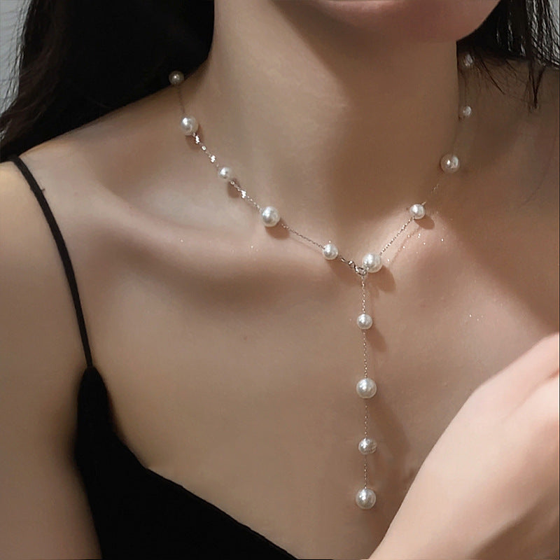 Perlen-Drop-Lariat-Halskette Brehn