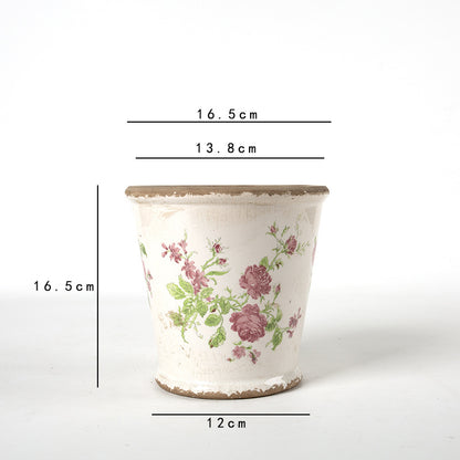 Dekorativer Keramik Blumentopf mit floralem Design Brehn