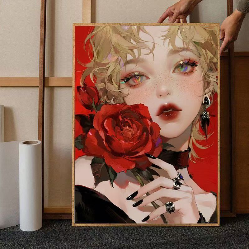 Zeitgenössische Florale Porträt Leinwand Kunst Brehn