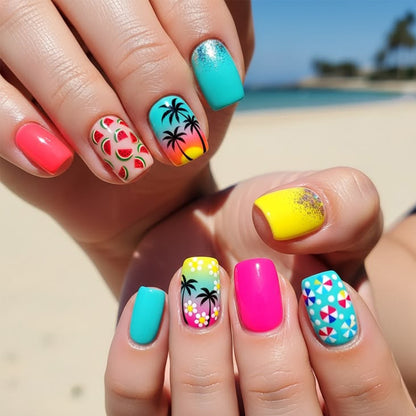 Tropisch inspiriertes Nagelkunst-Set Brehn