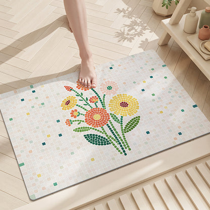 Frauen Floral Rutschfeste Badematte Brehn