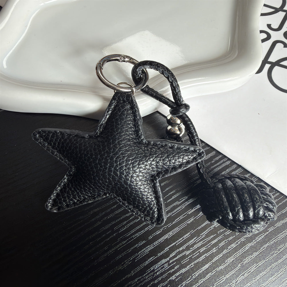 Leder Stern Charm Schlüsselanhänger Brehn