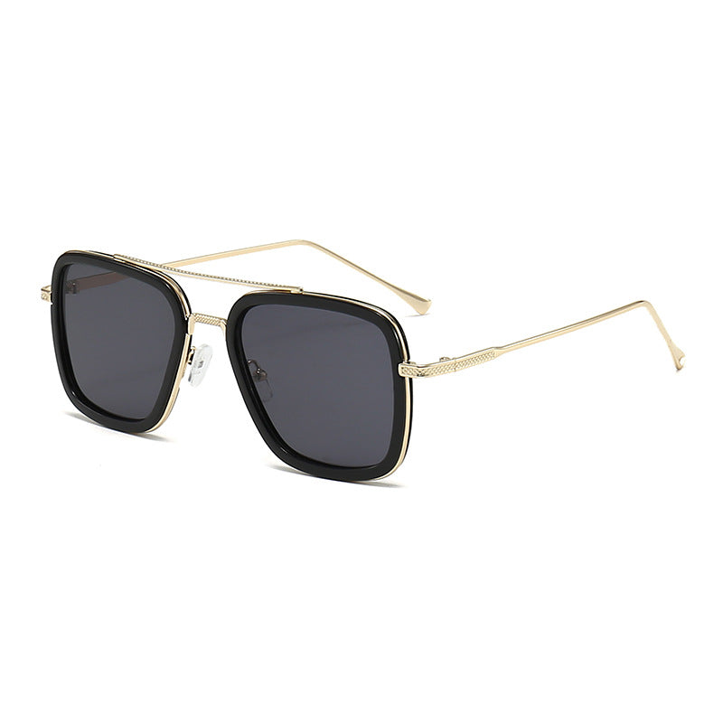 Damen modische quadratische Sonnenbrille mit metallischen Details Brehn
