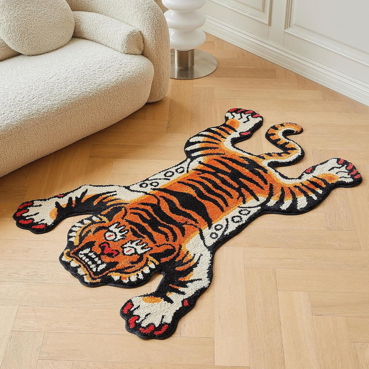 Verspielt tigerförmige Badematte