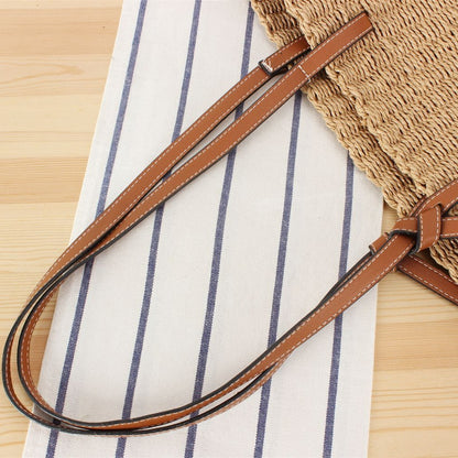 Natürliche Bast-Tragetasche mit Elegantem Leder-Detail Brehn