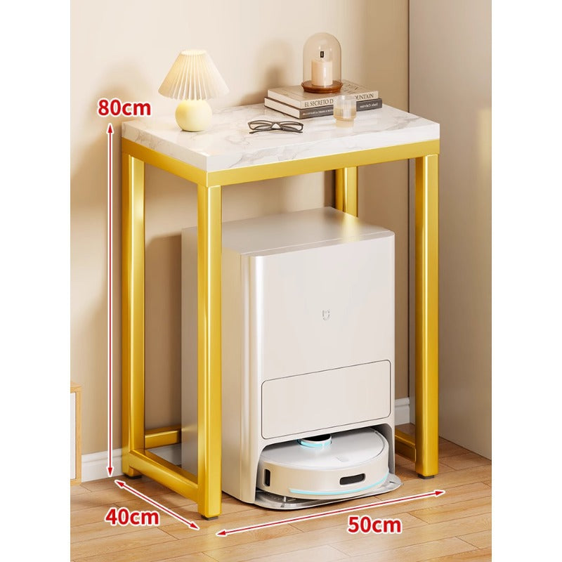 Marmor-Top-Gold-Metall-Konsole für Robotervakuum-Dock und Eingangsorganisator