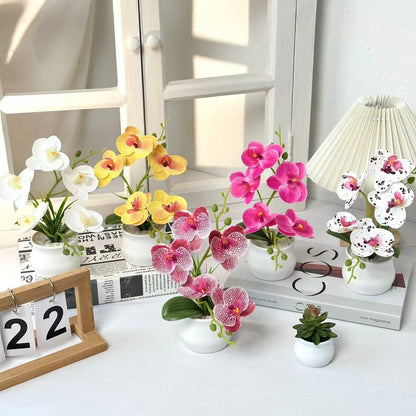Elegante künstliche Orchideenpflanzenarrangement für die Wohnkultur
