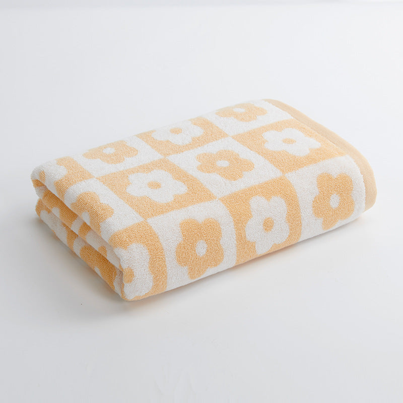 Damen Luxuriöses Frottee-Badehandtuch mit Blumenmuster Brehn