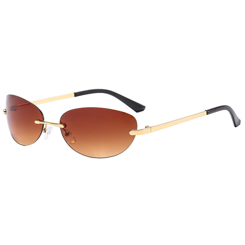 Damen modische Cat-Eye Sonnenbrille mit schmalem Metallrahmen und polarisierenden Gläsern Brehn