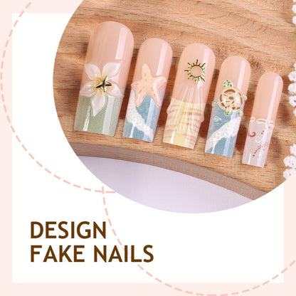Kunstnagelset mit floralen und maritimen Mustern Brehn