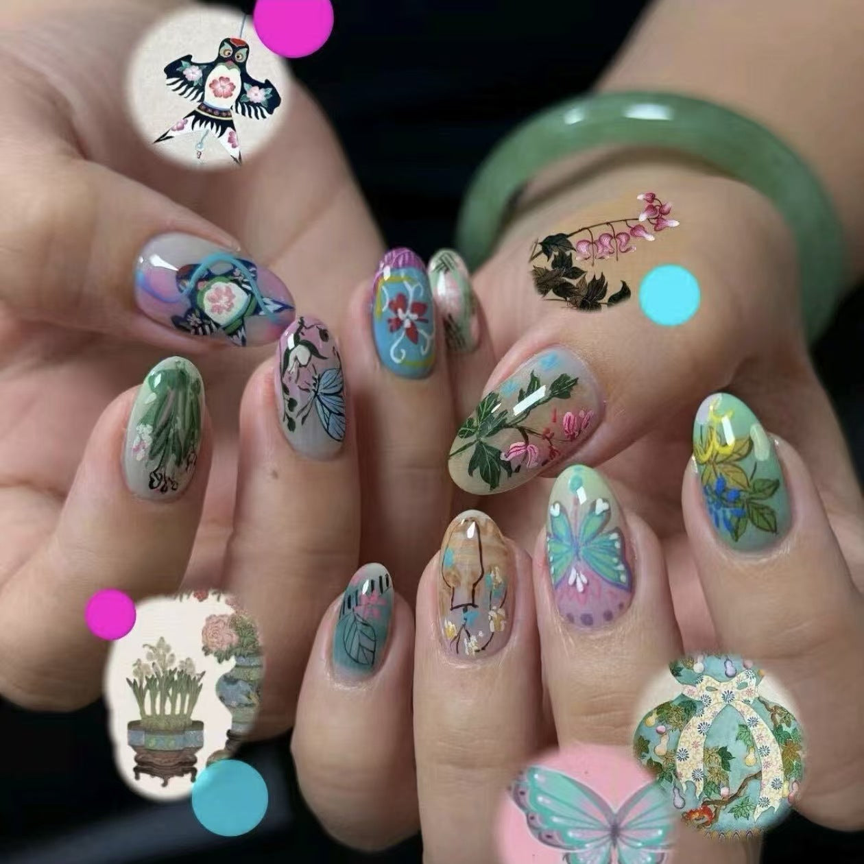 Stylisches Künstlerisches Press-On-Nagelset Brehn