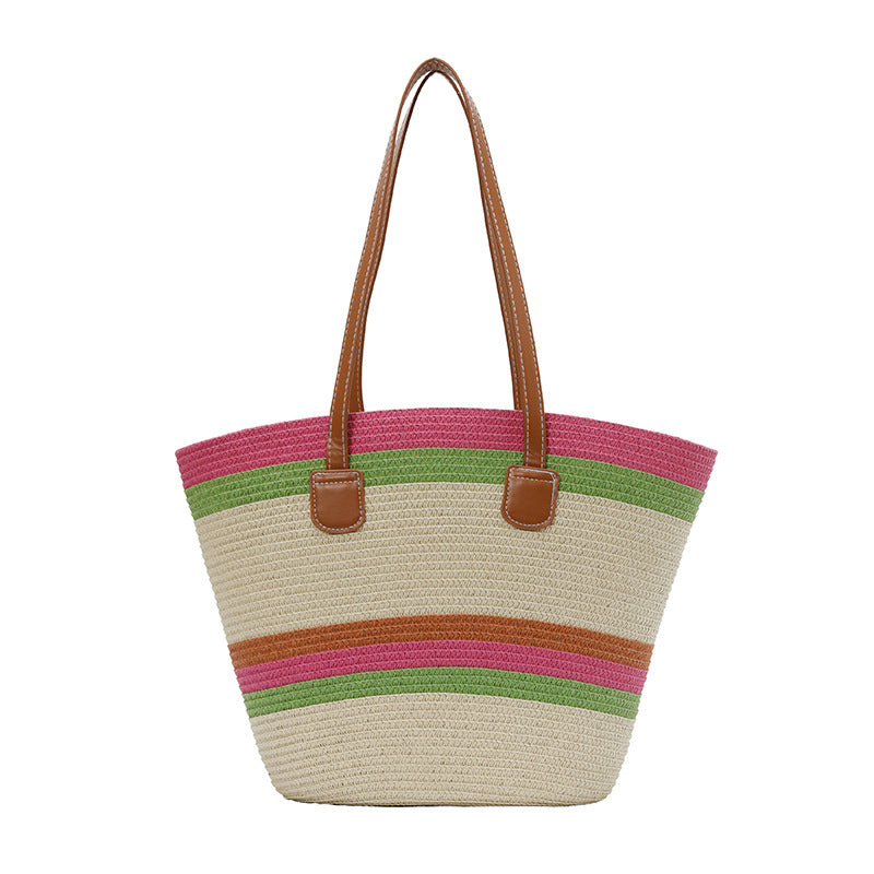 Bunte Strohtasche Strandtasche Brehn