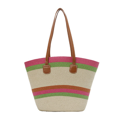 Bunte Strohtasche Strandtasche Brehn