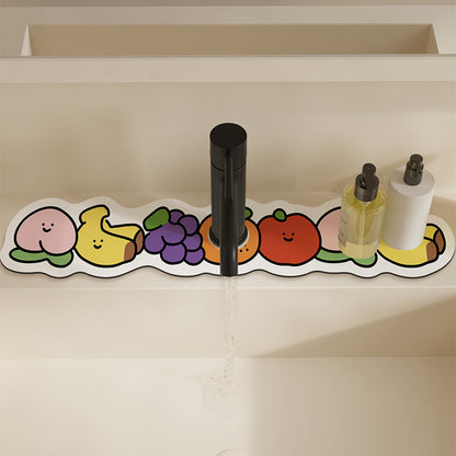 Decorative Absorbent Sink Mat with Cute Bread Cartoon Design