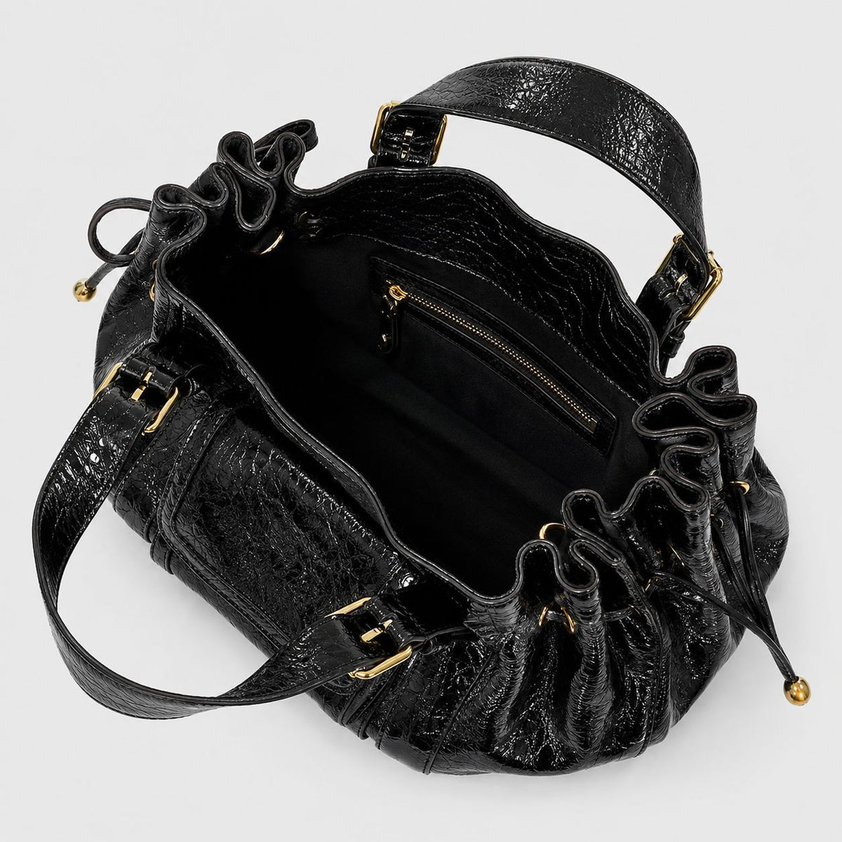 Luxuriöse Texturierte Lederhandtasche