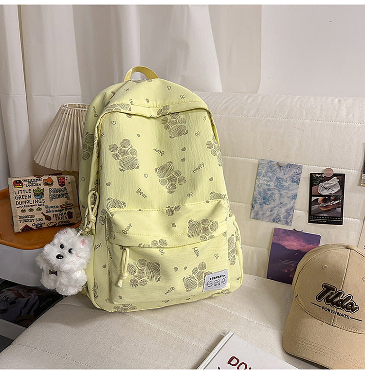 Niedlicher gemusterter Canvas-Schulrucksack