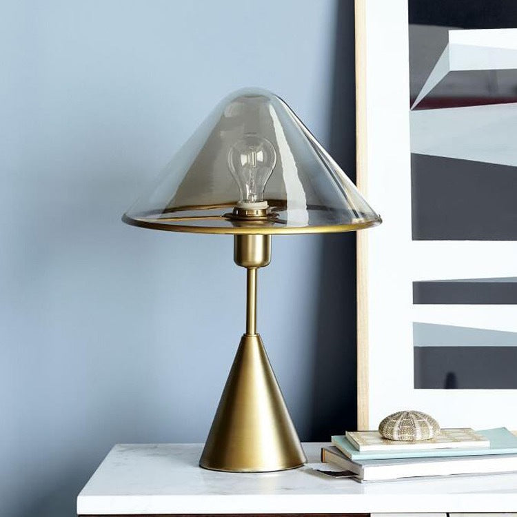 Moderne Glas- und Metall-Tischlampe