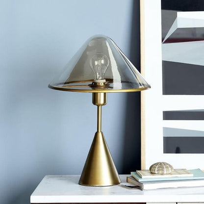 Moderne Glas- und Metall-Tischlampe