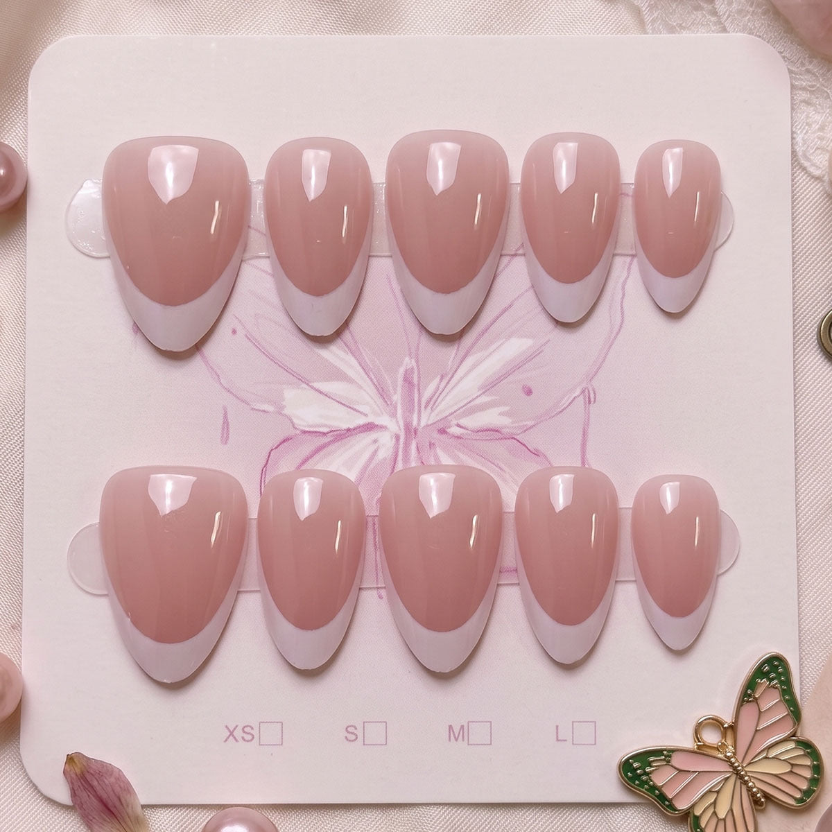 Premium French Tip Press-On Nail Set