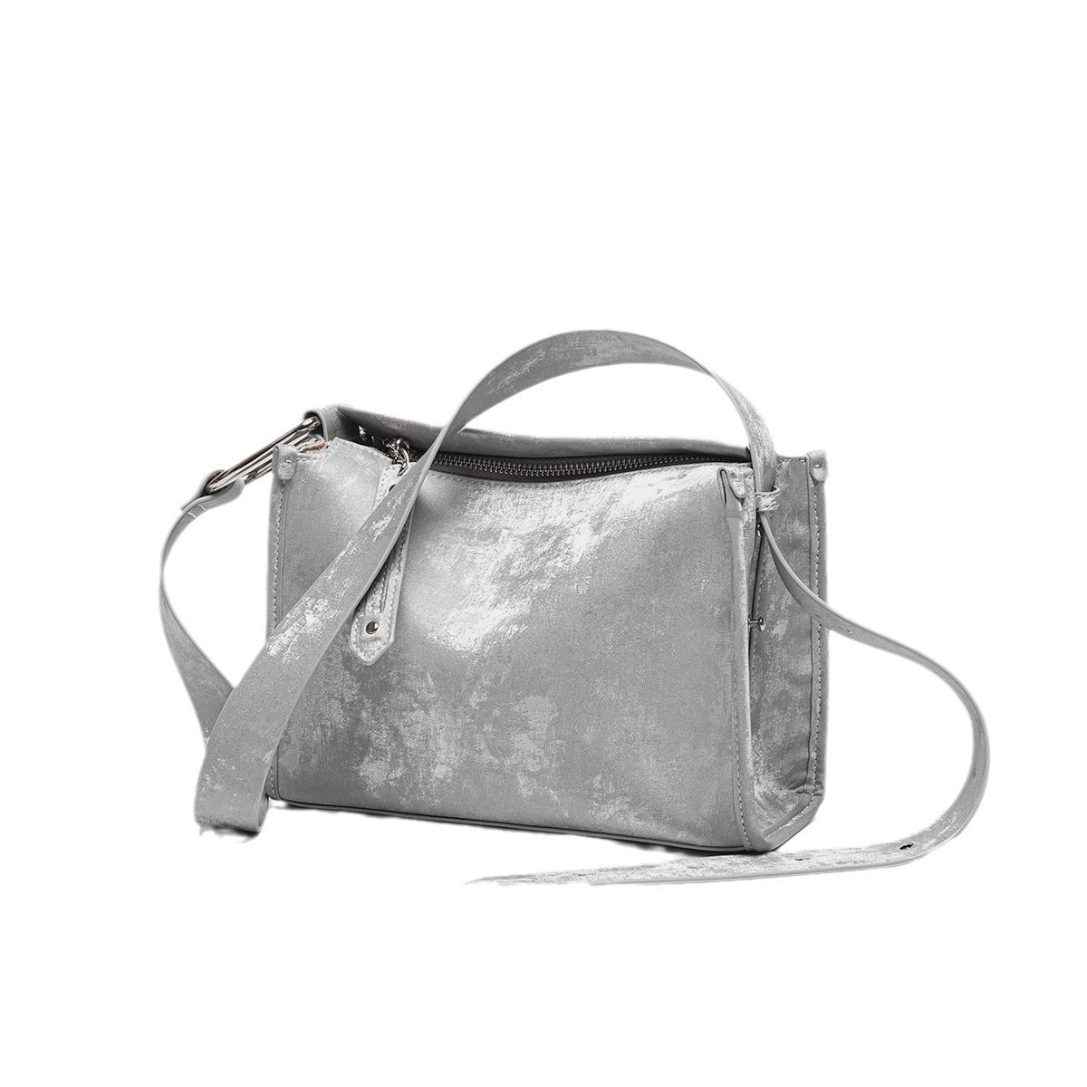 Minimalistische Strukturierte Rechteckige Top-Handle Crossbody Tasche mit Verstellbarem Träger