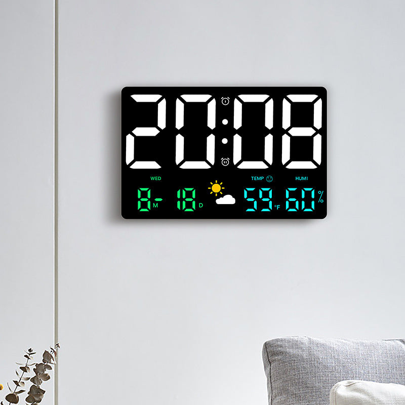 Digitale Wanddekorationsuhr mit Temperatur- und Feuchtigkeitsanzeige Brehn