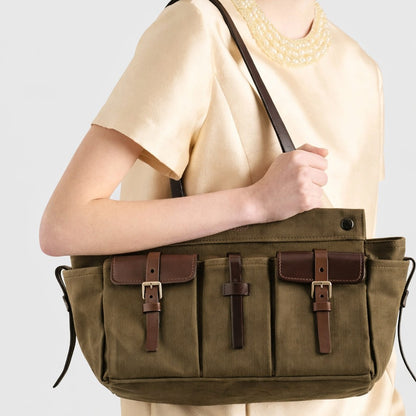 Multi-Taschen Canvas Tote Handtasche