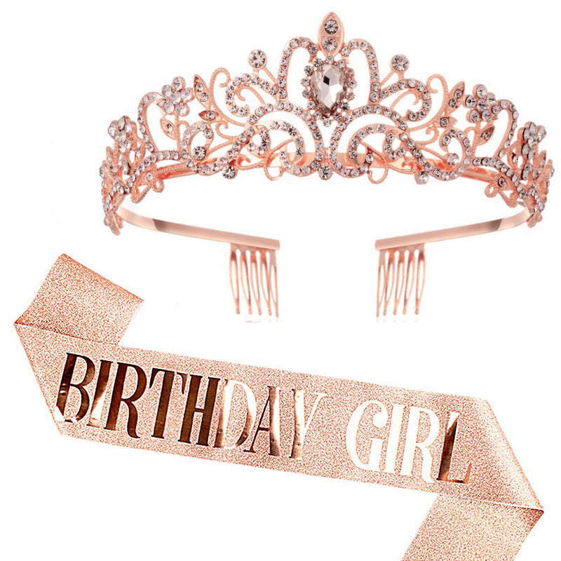 Damen Festliche Tiara mit schimmernden Strasssteinen Brehn