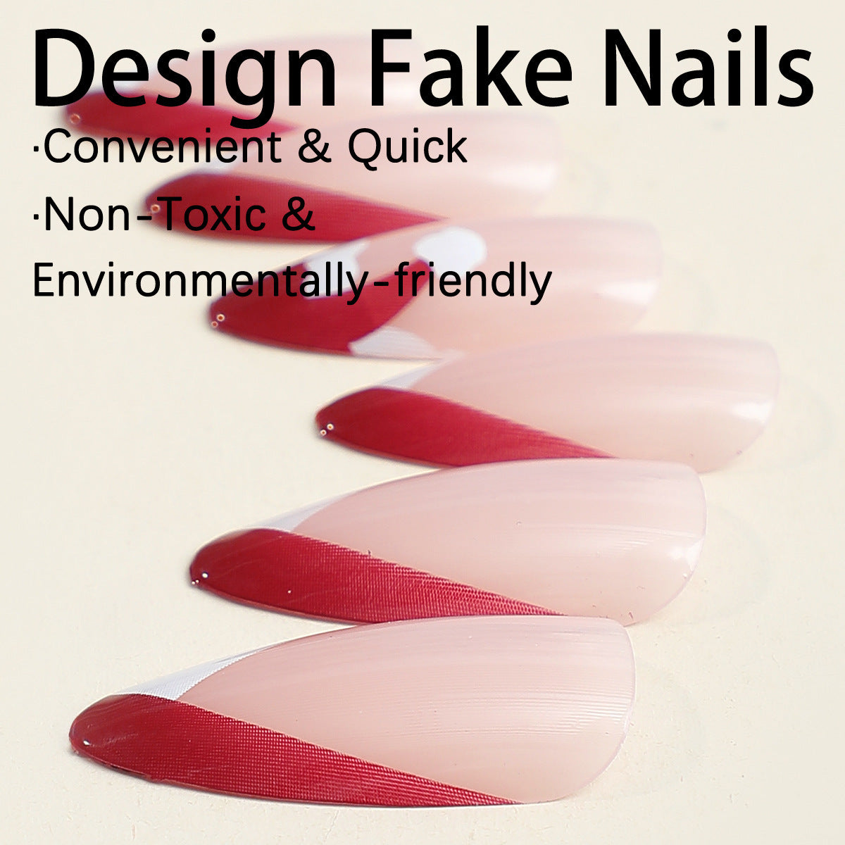 Kunstnagelset mit stilvollem French-Tip-Design und eleganten Farbverläufen Brehn