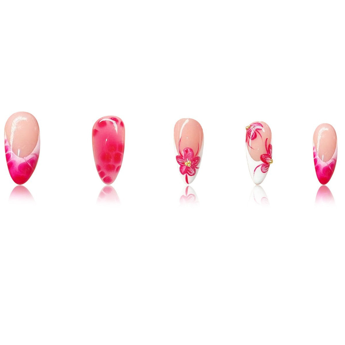 Künstlerische Blumen Stiletto Nagelkunst Brehn