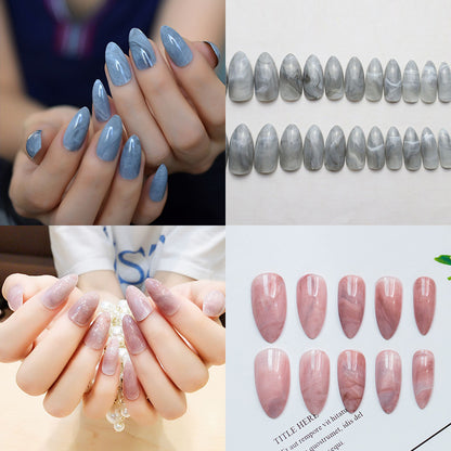 Elegante Marmor-Effekt Press-On Nagelspitzen Brehn