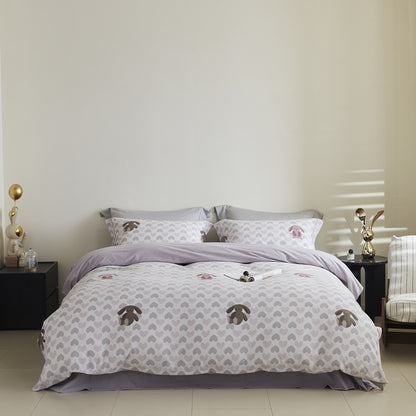 Ombre gestreiftes Baumwollsatin Bettbezug-Set