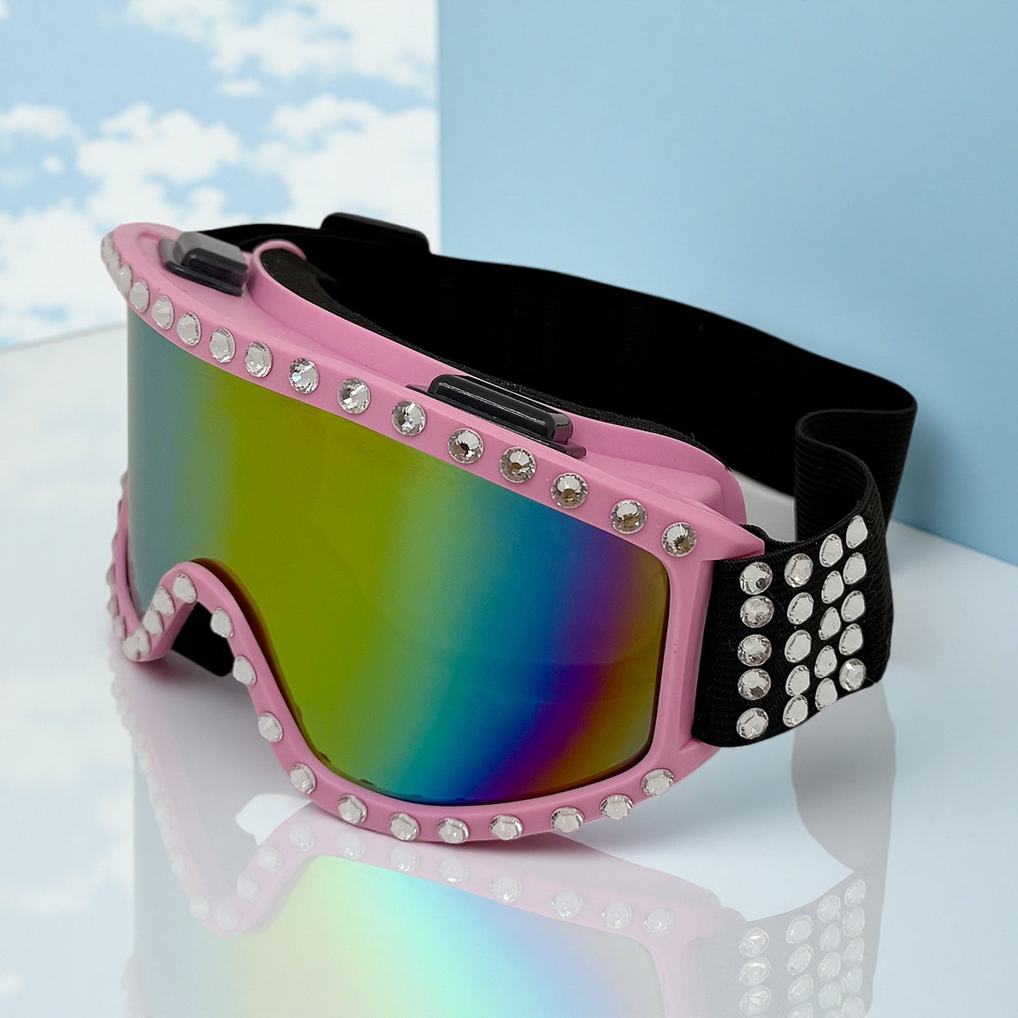 Damen modische Skibrille mit glitzernden Dekorationen Brehn