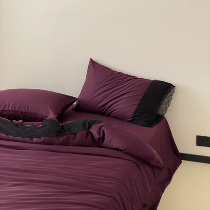 Edle Hotel-Qualität Bettwäschegarnitur mit kontrastierter Wellenbordüre