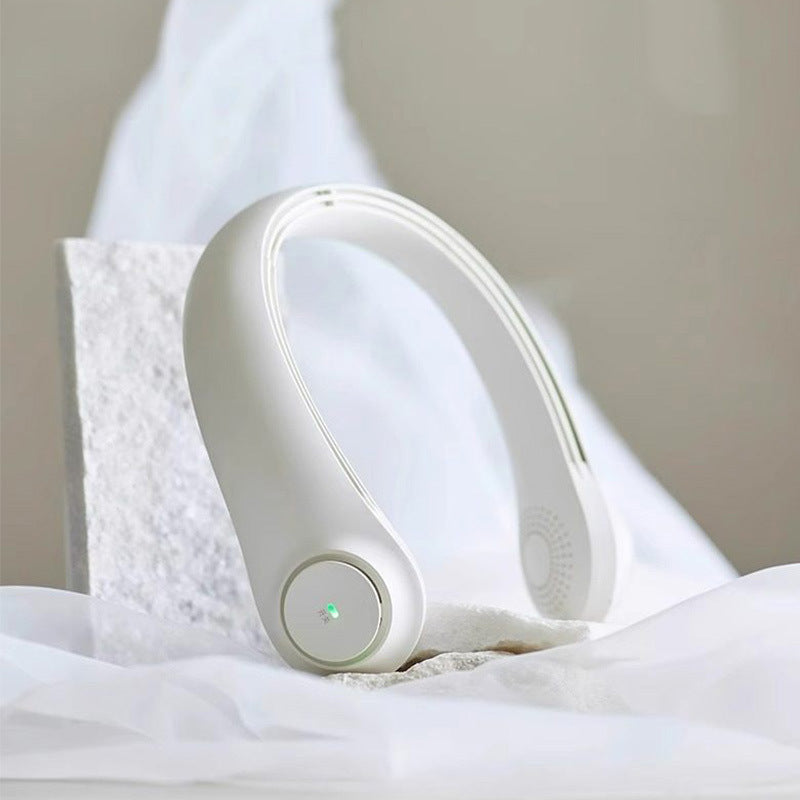 Unisex nan ergonomischer Nackenventilator bladlos mit wiederaufladbarem Akku leisem Motor und verstellbarem Luftstrom Brehn