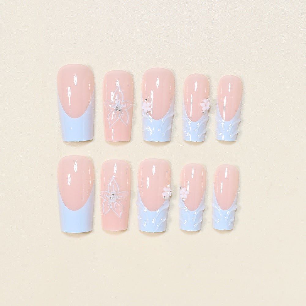 3D Floral Decorative Press-On Nail Art Brehn